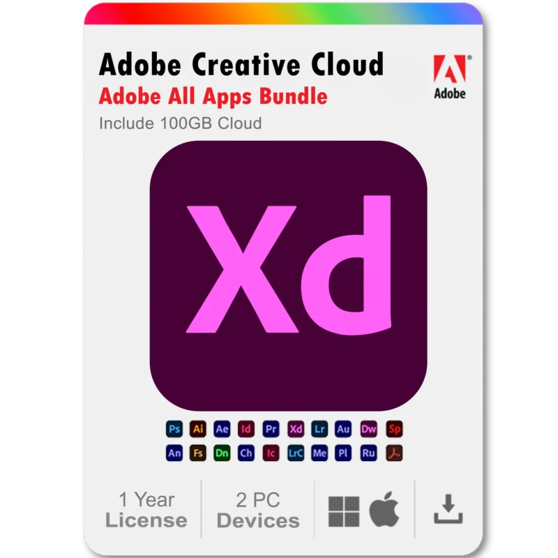 Adobe XD 2025 1 Year Subscription All Adobe Creative Cloud Apps Bundle